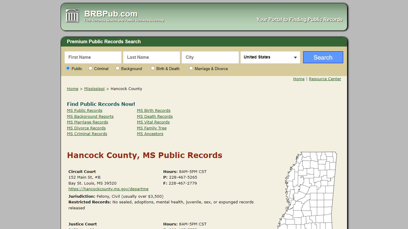 Hancock County Public Records | Search Mississippi ...